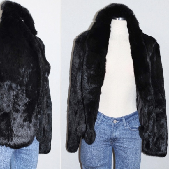Black Rabbit Fur Coat - Picture 11 of 14